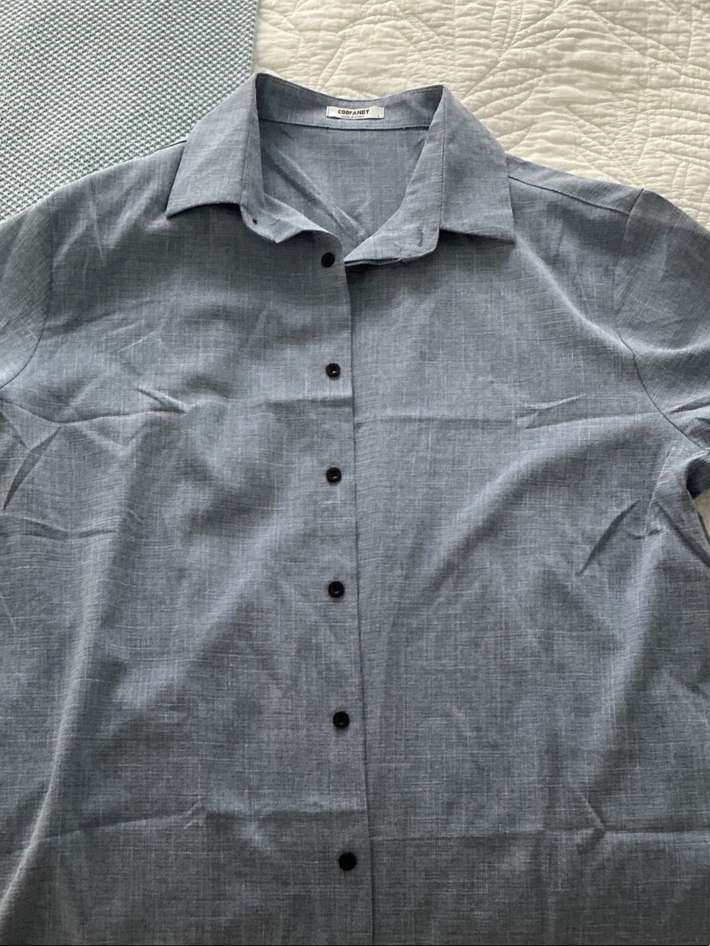 Men's Casual Button-Down Shirt in Slate Blue by Cobrandy